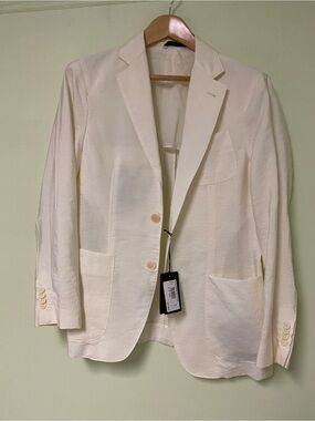 Giorgio Armani Cream Men's Blazer Jacket